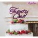 LissieLou 21st Birthday Cake Topper Decoration with Curly Written 'Twenty One' Glitter Card in Dark Purple - Buy Online on GoSupps.com
