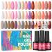 20pcs Gel Nail Polish Set Fall Colors Nude Red Brown Glitter Colorful Gel Polish Kit Popular Nail Art Colors U V Soak Off Gel polish Kit Gift for Women