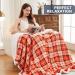 Orange Plaid Sherpa Throw Blanket 60x80 - Cozy & Soft Reversible Flannel Fleece for Couch, Bed & Sofa - Adults Men Women - Buy Online on GoSupps.com