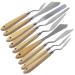 AebDerp 9 pcs Palette Knives Oil Painting Scraper Shovel Paint Spatula Knife with Wooden Handle for Oil, Canvas, Acrylic Painting Tool Set