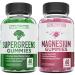 Supergreen & Magnesium Gummies - Magnesium Helps Muscles Recover Delicious Supergreens with Spinach Broccoli Beetroot Green Tea & Acai for Immunity Support- 60 Gummies