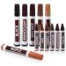 Furniture Markers Touch up, 12 Piece Furniture and Wood Floor Markers and Crayons Repair Kit - 6 Felt Tip Wood Markers, 6 Wax Crayons in Black, Maple, Oak, Cherry, Walnut and Mahogany - By Rampro Set of 12