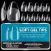 Noverlife 550PCS Short Almond Soft Gel Nail Tips Clear - Full Cover Half Matte Almond Shape Fake Nails with Case for DIY Nail Salon Manicure - Soak Off Extensions - Buy Online on GoSupps.com