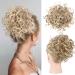 REECHO Messy Bun Hair Piece Elastic Drawstring Hair Bun Extensions Large Curly Wave Fake Bun Top Knot Updo Hairpiece for Women - Dark Ash Blonde Wavy Dark Ash Blonde