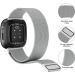 Tobfit Metal Bands for Fitbit Versa 3/Sense with 2 x TPU Screen Protectors - Black & Silver Large - Buy Online on GoSupps.com