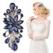 WLLHYF Luxury Flower Jewelry Design Hairpin Rhinestone Flower Hair Clips Hair Barrette for Women and Girls French Style Hairclips Hair Accessories(Blue)