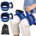 Hoomtree Leg Lifter Strap Set of 2 for Limited Mobility Thigh Lifter Strap with Padded Grip and Loop for Knee Hip Surgery Recovery Mobility Aids Tool for Disabled Get in and Out of Bed Car Wheelchair 2 pack Blue