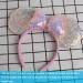 HuangQi Mouse Ears Headband with 3D Pink Bow - Double-sided Sequin Hair Band for Birthday Party or Amusement Park - Buy Online on GoSupps.com