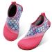 JIASUQI Kids Boys Girls Water Shoes Quick Dry Barefoot Aqua Socks for Beach Swimming Pool 12/12.5 UK Child Pink Scale
