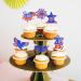 24 Pcs Independence Day Cupcake Toppers Glitter National Flag Cake Topper Picks Toothpick Toppers 4th of July Flag Day Photo Props for Patriotic Party Supplies (eagle-godbless-you) - Buy Online on GoSupps.com