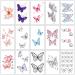 Realistic Butterfly Temporary Tattoos for Women Girls. Long Lasting Women Fake Tattoo Stickers for Girls Body Hands Mix 01