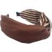 Topkids Accessories Striped Knot Alice Bands Adult Women Hair Accessories for Women Hair Bands for Women Thick Headband Womens Headbands Head Bands Adult Women Wide Headbands (Brown) - Buy Online on GoSupps.com