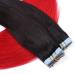 Novon Hair Extensions | Tape In On Hair Extensions #1B/Red Ombre - 40cm - 50 Tresses - 100% Remy Real Hair - Buy Online on GoSupps.com