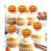 Glitter Pumpkin Cupcake Topper Halloween Dessert Cupcake Toppers Halloween Party Decorations Horror Pumpkin Cupcale Decoration Set of 18. - Buy Online on GoSupps.com