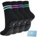 Toes home stopper socks yoga socks women 39-42 4 pairs of sports socks slipproof socks with bubble anti-slip socks for adult house socks women pilates grip barefoot socks black/colored 39-42 black