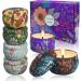 Forest Scented Soy Aromatherapy Candles Set - Stress Relief, Relaxing Aroma for Home, Bath, Yoga - 6 Travel Tins (Bohemian Collection) - Buy Online on GoSupps.com