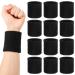 Partideal 12 pieces of welding tapes wrist black fitness arm welding tape 8 * 8cm wrist Elastic welding straps men's sports Wrist bands for tennis basketball football run