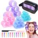 38Pcs Hair Rollers Set  Rollers Hair Curlers  Heatless hair curlers Self Grip Hair Rollers for Long Hair & Bangs 24 hair curlers in 4 Sizes with 12 Clips  2 Combs  1 Storage Bag