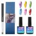 BQAN Blooming Gel  Clear Blooming Gel Nail Polish for Spreading Effect  Blossom Gel Polish 7.5ml x2 with 1 Pcs Nail Liner Brush for Nail Art Gel DIY and Salon Use
