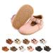 Baby Girls First Walking Shoes Mary Jane PU Leather Anti-Slip Princess Shoes Infant Baby Shoes 0-6 Months D Pink