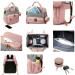 Fexkean Diaper Bag - Large Capacity Baby Backpack with Foldable Children's Bed & Mobile Diaper Pad | Portable Travel Baby Bags in Pink & Gray - Buy Online on GoSupps.com