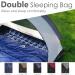 Cotton Flannel Double Sleeping Bag for Camping, Backpacking, or Hiking - Queen Size 2 Person Waterproof Sleeping Bag for Adults or Teens - Lightweight & Waterproof - Blue - Buy Online on GoSupps.com