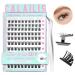 Calaili's self-adhesive eyelash 100 pieces D curl print on no glue required individually glued pre-glued reusable glue-free eyelash cluster set with tweezers for beginners (03.10-16)