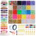 LZOUOWO 5300 Clay Beads for Bracelets Making Aesthetic Kit with Smiley Face Beads Polymer Clay Flat Beads for Bracelets Set Heishi disc Beads and Letter Beads for Girls Ages 8-12 5300pcs