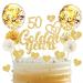 19 pieces Tortendeko Golden Wedding 50 Golden Years Cake Topper Glitzer Goldene 50th birthday Kuchendeko Torten Topper Golden Wedding Gifts