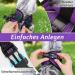 Rabbitgoo Adjustable Cat Dishes Set with Leash - Reflective Stripes for Cats & Kittens - Soft & Durable - Purple - 1 Pack - Buy Online on GoSupps.com