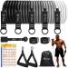 HPYGN Resistance Bands Set 150lb 200lbs 250lbs Exercise Resistance Bands with Handles 5 Tube Fitness Bands with Door Anchor Handles Portable Bag Legs Ankle Straps for Muscle Training