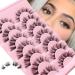 Fyonas Lash Clusters Natural Look DIY Lash Extensions 3D Layered Fluffy False Eyelashes 7 Pairs Pack Strip Lashes Wispy Eyelash Clusters | Lash Clusters 06 Lash Clusters 06 12-17mm