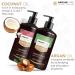 Arganicare Natural Coconut Shampoo & Conditioner Set - Deep Conditioner for Dry Frizzy Hair with Organic Argan Oil & Shea Moisture | 27 Fl Oz - Buy Online on GoSupps.com