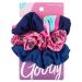 Goody Kids Nostalgia Scrunchies - 3 Count Pink Assorted - Pain-Free Hair Accessories for Men Women Boys and Girls to Style With Ease and Keep Your Hair Secured - For All Hair Types Pink/Blue Scrunchies
