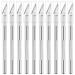 Jetmore 10 Pack Exacto Knife, Stainless Steel Exacto Knife Set, Sharp Precision Hobby Knife Craft Knife Kit for Pumpkin Carving, DIY, Art, Cutting, Stencil 10 Pack Silver