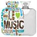Naanle music hot bottle with reference transparent bag hot water bottle 1l heat bottle for bed handfoot warmer pain relief heat and cold therapy
