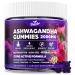 Ashwagandha Gummies - 2000MG Organic Ashwagandha & Lions Mane Gummies for Adults with Vitamin D3 B12 L-Theanine Cortisol Supplements for Women & Men Sugar-Free Vegan Berry Flavor - 90 Counts