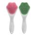 2 PC Silicone Facial Cleansing Brush Silicone Facial Scrubber Manual Exfoliating Facial Brush Face Cleanser Face Exfoliator Fine Bristles for Sensitive Skin Easy to Clean Lather Well (Pink&Green)