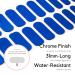 Nailog Sapphire Blue Nail Foils - 20PC Self-Adhesive UV Hardening Nail Stickers | Long-Lasting Fingernail Gel Strips | Perfect Gift for Women Girlfriends & Mother's Day - Buy Online on GoSupps.com