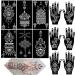 QSTOHENA Henna Tattoo Stencils kit  12 Sheets Temporary Tattoo Stickers for Women Girls Indian Arabian Reusable Hand Tattoo Templates