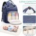 Viedouce Waterproof Baby Changing Bag | Large Capacity Diaper Backpack with Diaper Support & Stroller Straps - Blue - Buy Online on GoSupps.com