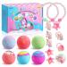 MeCids Bath Bombs for Kids with Surprise Toy Inside 6 Pack Organic Bath Bomb with Bracelets and Rings Bubble Bath Bombs Ball Kit for Kids Girls Birthday Christmas