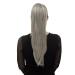 WIG ME UP - WK06-51 Hairpiece voluminous straight falling braid/ponytail mini butterfly clip elastic band approx. 60 cm grey-black mix