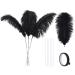 Ballinger Black Ostrich Feathers Bulk - Making Kit 10Pcs 28inch Large Ostrich Feathers for Floral Arrangement  Vase  Wedding Party Centerpieces and Halloween Home Decor Black 28inch Feathers Kit