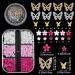 3D Flower Nail Charms 2 Boxes 3D Acrylic Flower Nail Art Metal Butterfly Nail Charms With Nail Gems Half Round Pearls Manicure Y2k Nail Art Accessories for Women Girls - Buy Online on GoSupps.com