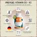 Buy Vegan Vitamin D3 K2 - 180 Tablets | 5000 IU D3 + 200 MCG K2 (MK7) | High Dose & Laboratory Tested | Free from Additives - International Shipping Available - Buy Online on GoSupps.com