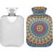 Boho Mandala Hot Water Bottle with Cover - 2L Hot Water Bag for Pain Relief & Compress - International Shipping - Buy Online on GoSupps.com