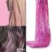 SEPTBEAM Pink Hair Tinsel Clip in Extensions - 20.5 Inch, 6pcs Pack - Synthetic Highlights for Party, Christmas, New Year, Halloween - Multi-Color Hair Extensions - Cosplay Essential - Buy Online on GoSupps.com