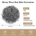 Matthia Large Curly Messy Bun | Drawstring Ponytail for Black Women | Synthetic Salt and Pepper Hair Bun Extension | Curly Updo Hair Piece | Daily Use | T1B/Gray - Buy Online on GoSupps.com
