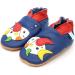 Dotty Fish Soft Leather Baby Shoes for Boys | Non Slip Toddler Shoes with Animal Designs | 3-4 Years | Multicoloured Fish - Buy Online on GoSupps.com